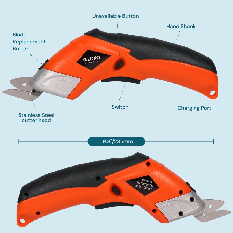 Lithium Battery Electric Power Scissors 3.6 Volt Fabric Electric Cutter