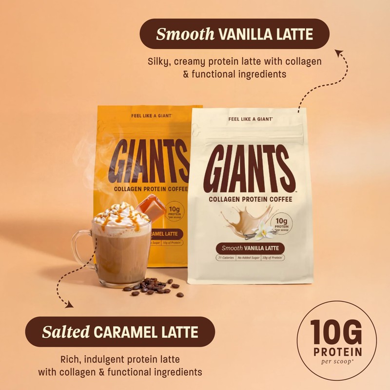 Giants Collagen Protein Coffee – Smooth Vanilla Tasting, Healthy Morning