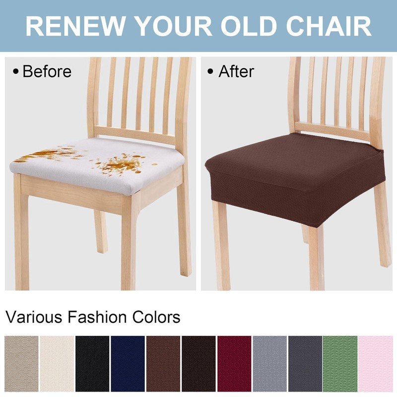 Smiry Stretch Jacquard Seat Covers for Dining Room Chairs Set