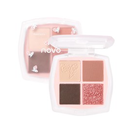NovoUnow アイシャドウパレット 4色 ナチュラルメイク パール＆マット配合 目元立体·すみ防止 汗・皮脂に強い 持ち運び便利 ブルベ・ローズ対03#あかちゃこはく