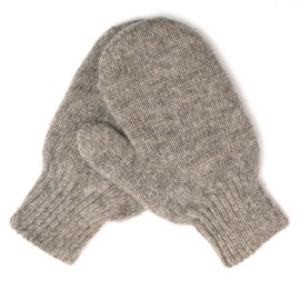 KIDS 100% Wool Mittens, Double-Layer of Natural Dye-Free Mongolian Sheep Wool, Warm Cozy, One pair (Dark gray, Large)