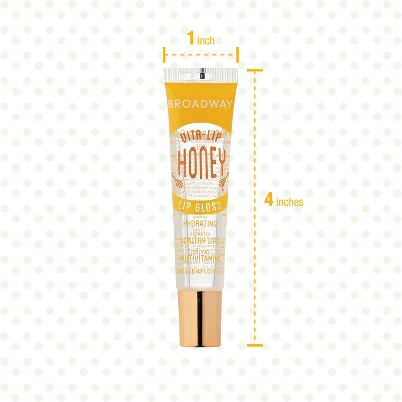 Ruby Kisses Broadway Vita-Lip Clear Lip Gloss (Honey 6 Pack),