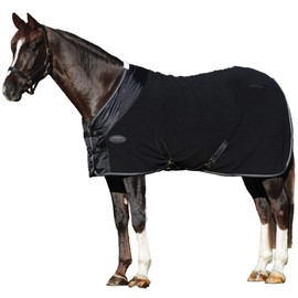 Weatherbeeta Anti-Static Fleece Cooler Standard Neck Blanket Black/Silver 81"
