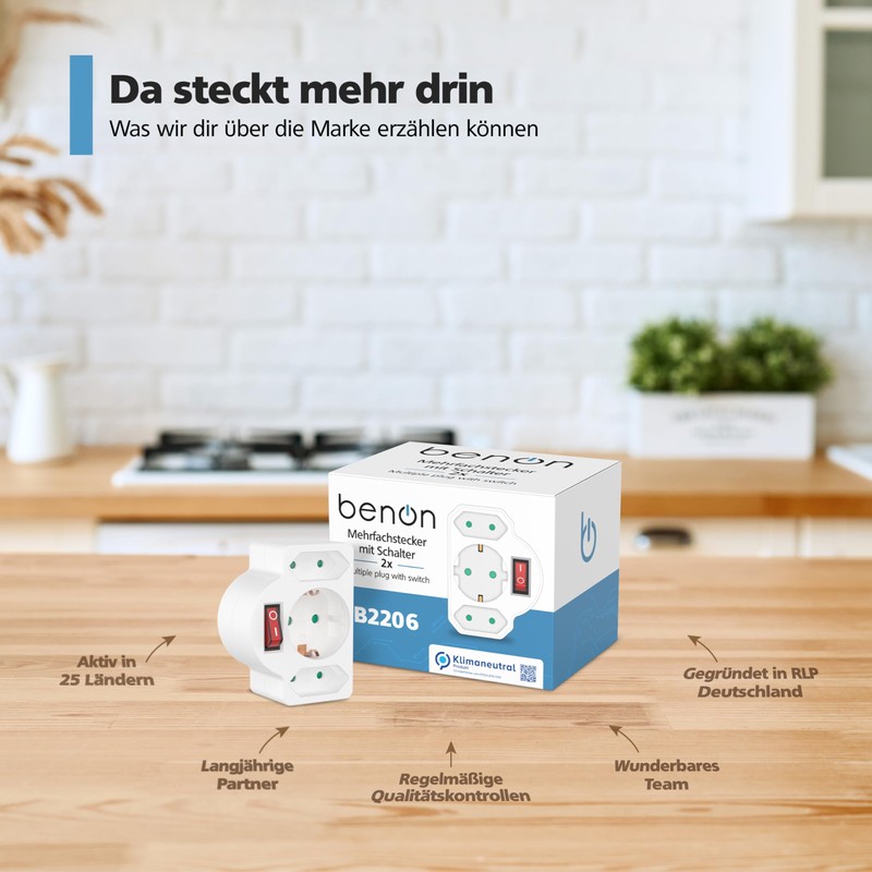 benon 2 x Multi-Plugs, White