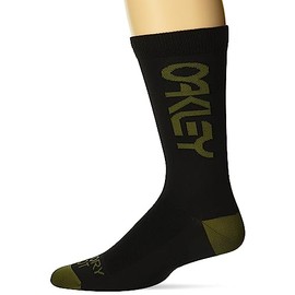 Oakley Men's Factory Pilot MTB Socks, Black/New Dark Brush, Medium