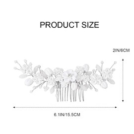 Latious Wedding Bride Hair Side Comb Silver Flower Bridal Hair Clips Floral Hair Pieces Opal Hair Accessories for Women and Girls