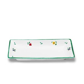 GMUNDNER KERAMIK Snack Bowl Size: L 22 cm x W 11 cm x H 2.7 cm Scattered Flower Crockery Handmade in Austria