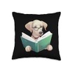 Labrador Reading Book Throw Pillow