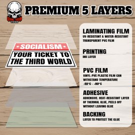 Socialism Your Ticket to The Third World | Bumper Sticker or Car Magnet | Funny Warning Red Decal forCars [7.5x3.75]