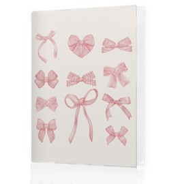 HUKINE Coquette Pink Bow Photo Album 4x6, Aesthetic Preppy Girly Small Photo Album Memory Book Keepsake with 18 Pockets Hold 36 Pictures for Family Baby Graduation Wedding Anniversary Travel Vacation