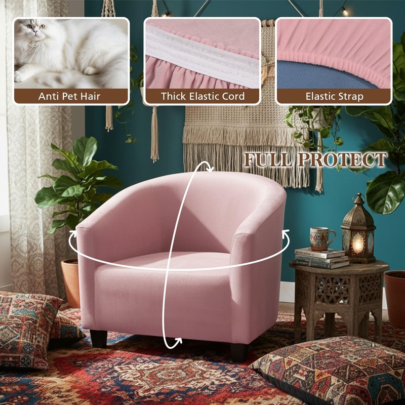Barrel Chair Cover Stretch Club Chair Slipcover Water Repellent