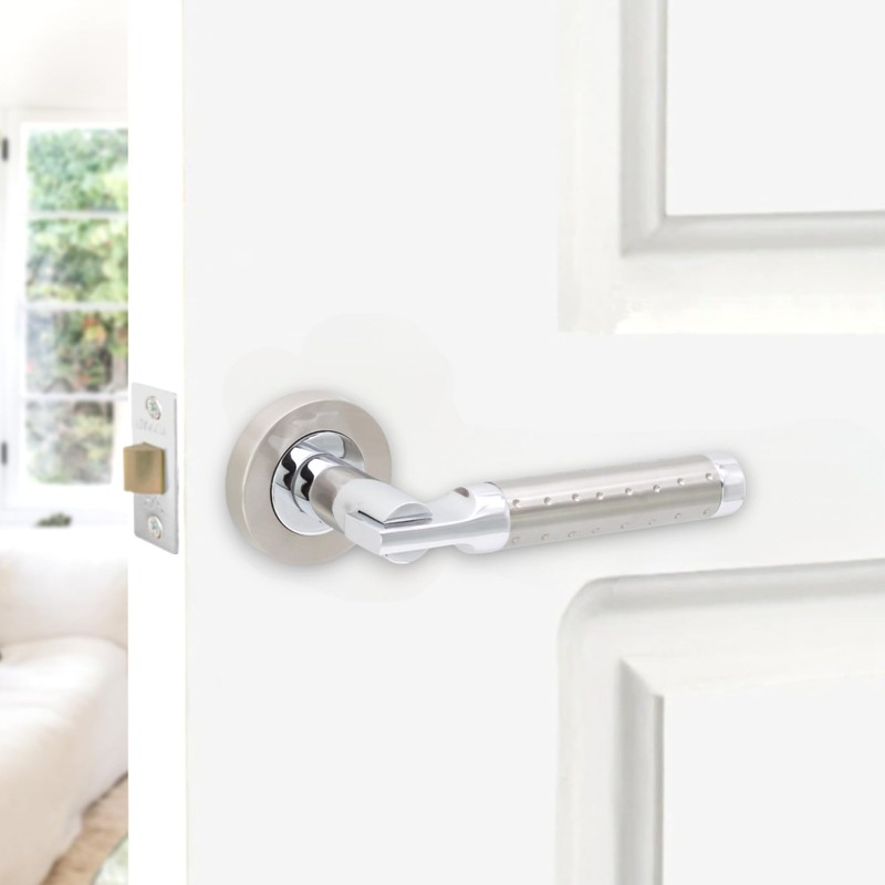Layton Infinity Decor Solid Zamak Lever on Rose Two Tone