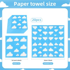 mciskin Cloud Party Table Decoration, Children's Blue Cloud Theme Tissues,Suitable for Children's Party,Toy Theme Party