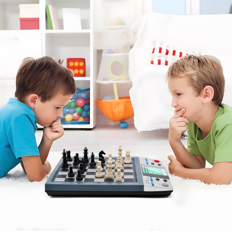 iCore Electronic Chess Set Pro Black: Talking Tutor, Learning Tactics,