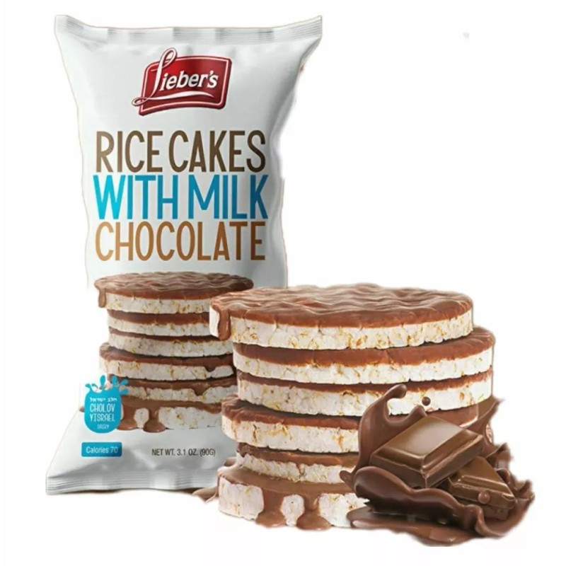 Lieber's Milk Chocolate Covered Rice Cakes, 3.1 oz (Pack of