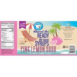 Pink Lemon Sour Ready to Use Shaved Ice or Snow Cone Syrup Gallon (128 Fl. Oz)