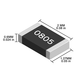 AUKENIEN 0805 SMD Resistor Assortment 45 Values 1800 Pieces 0R to 10M Ohm Resistor 1/8W SMT Resistors Kit with ±5% Tolerance