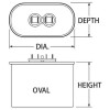 Vanguard OV-7.5-370 Oval Run Capacitor, 370 VAC, 7.5 µF, 50-60Hz,