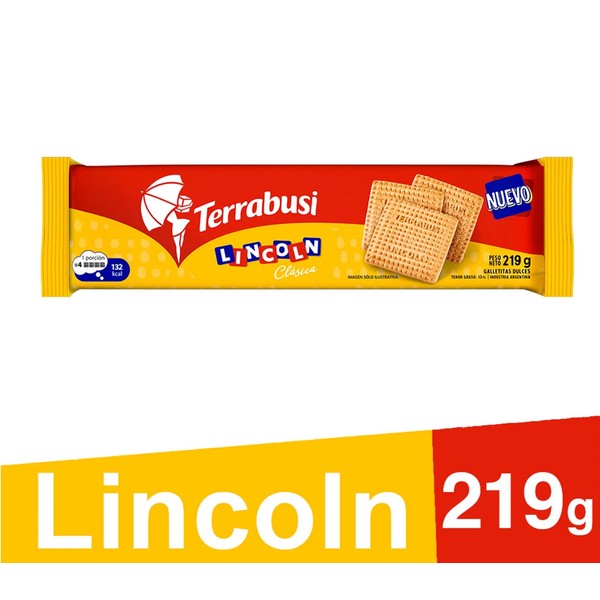 Terrabusi Lincoln Terrabusi Sweet Cookies Vanilla & Sweet Lemon Flavor, 219 g / 7.7 oz (pack of 3)