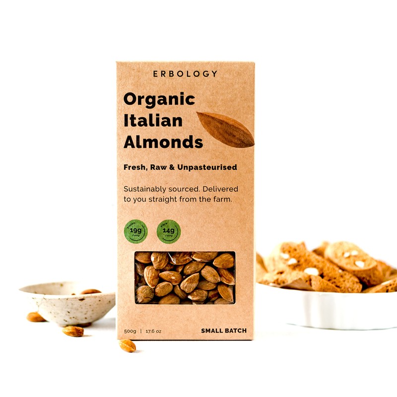 100% Organic Almonds 250g - Fresh, Raw and Unpasteurised -