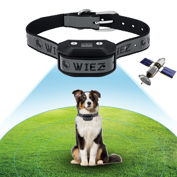 WIEZ GPS Wireless Dog Fence, Electric Dog Collar for Outdoor,Pet Containment System,Range 65-3281ft, Adjustable Warning Strength, Rechargeable, Harmless and Suitable for All Dogs(New Model for 2023!)