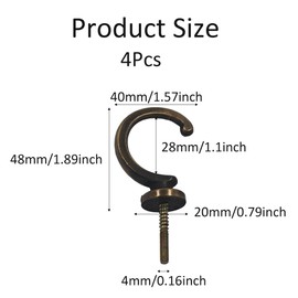 pson 4Pcs Curtain Holdbacks, Wall Mounted Zinc Alloy Drapery Tieback Hooks for Window Drapes, Clothes, Towel Holder(Antique Bronze)