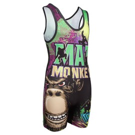KO Sports Gear - Unisex Wrestling Singlet, Comfortable & Breathable, 4 Way Stretch, Full Range of Youth and Adult Sizes, Mat Monkey, Adult XXXL 220 lbs Plus (99.7 Plus)