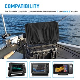 Fish Finder Cover Fit for Lowrance, Humminbird 7 inches, Waterproof Depth Fishfinder Cover Protection for Lowrance Hook Reveal to Protect Screen and Device, Silver-Coated 210D Oxford Fabric, 1Pack