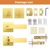 Probrico Brushed Gold Exterior Door Locksets, Heavy Duty Square Keyed