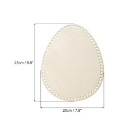 MECCANIXITY 2 Pcs Wooden Basket Bottoms 25x20 cm/9.8''x7.9'' Oval Base Wood Color Pad for DIY Knitting Crochet Weaving Crafts Decoration Hand Wrapping