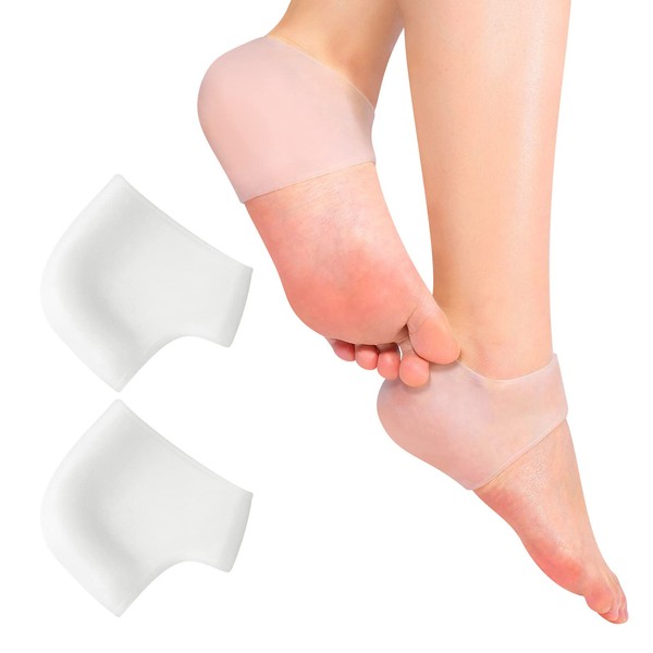 Pinkiou Gel Heel Protectors Sleeve Heel Cups for Heel Pain Relief, Blister, Dry Cracked Heel, Plantar Fasciitis, Relieve Pressure, Anti-Cracking