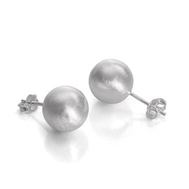 Brushed Sterling Silver 6mm Ball Stud Earrings