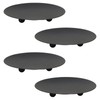 4 Pack 3.9in Iron Plate Candle Holder, Black