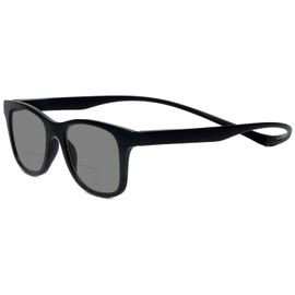 Magz Chelsea BiFocal Sunglasses for Women & Men Matte Black/Grey | Sunglass Readers +1.00 | Magnetic Rear Connecting Frame