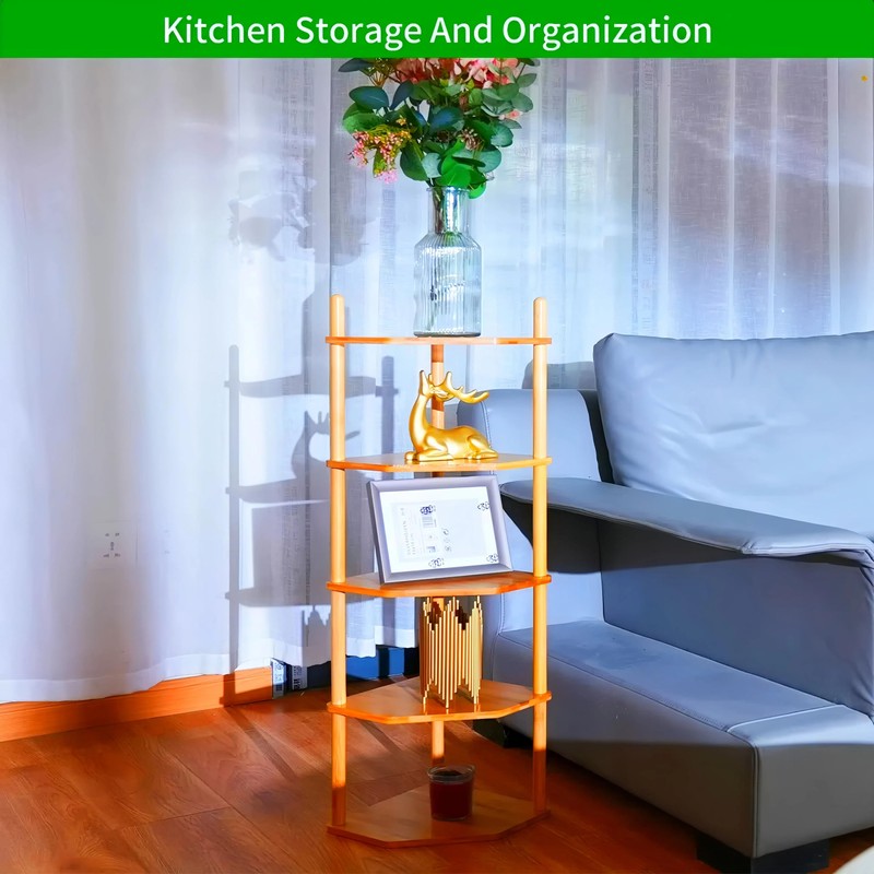 WooFawn Expandable Bamboo Corner Shelf for Cabinet - 2-5 Tiers
