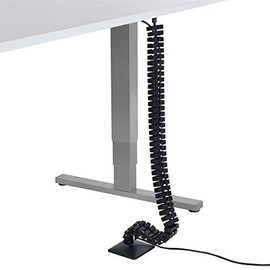 boho office® Slim Line Cable Management Cable Management in Matt Black for Height-Adjustable Desks Can Be Shortened with 66 Flexible Elements