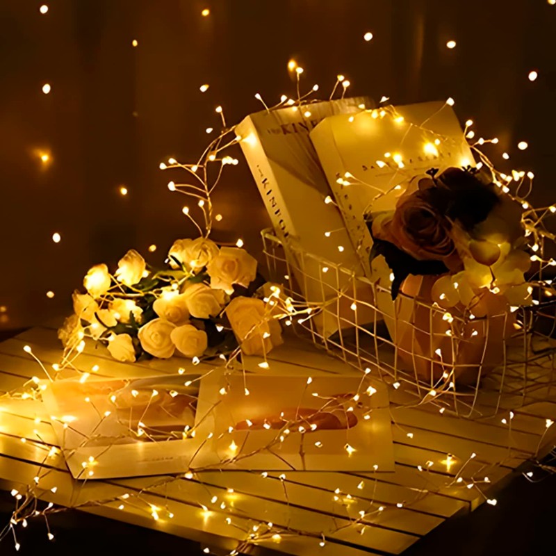 KINGCOO Cluster Fairy Lights with Remote, Waterproof 50LED Silver Wire