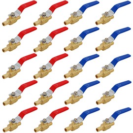(20 Pack) Lidertik 1/2 Pex Ball Valve Shut Off Valve with 1/4 Turn Handle Brass LI-APXV1212(20 Pieces)