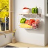 White Fruit Bowl Wire Basket Storage Pantry Fruit and Vegetable