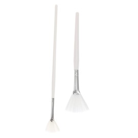 Healvian 2pcs Fan Shaped Facial Mask Brush Comfortable Grip Applicator Tool for Mask Application Cleaning for Skincare Beauty Use