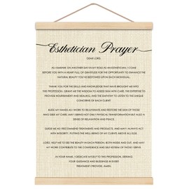 HKTZM Esthetician Prayer Wooden Poster Hanger Frame 16x24 Inch,Inspirational Quote Poster Hanger Frame,Gifts For Christian Office Decor