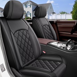 RAWAKORW 2 Front Seat Cover Fit for Infiniti Q50 2014-2025 | Waterproof Faux Leather Car Seat Covers Protector - Easy to Install Automotive Interior Accessories (2 Seats, Black Line)