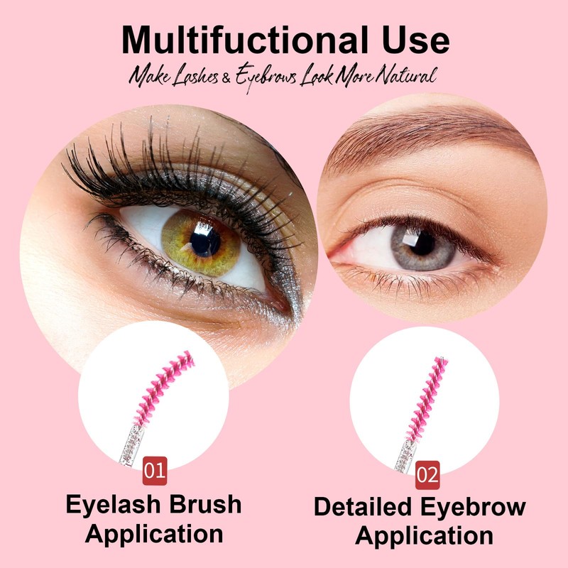 Corconess Skinny Mascara Wands 50pcs Mini Eyelash Brushes Disposable Lash