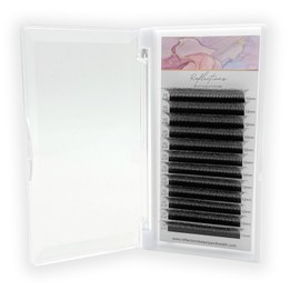 Premium Eyelash Extension Set - 6D Premade Fans Eyelashes Extensions - CC Curl Volume Lash Extensions - Black Individual Eyelashes Tray for Professional Salon, (12mm /0.07CC Curl - 6D)