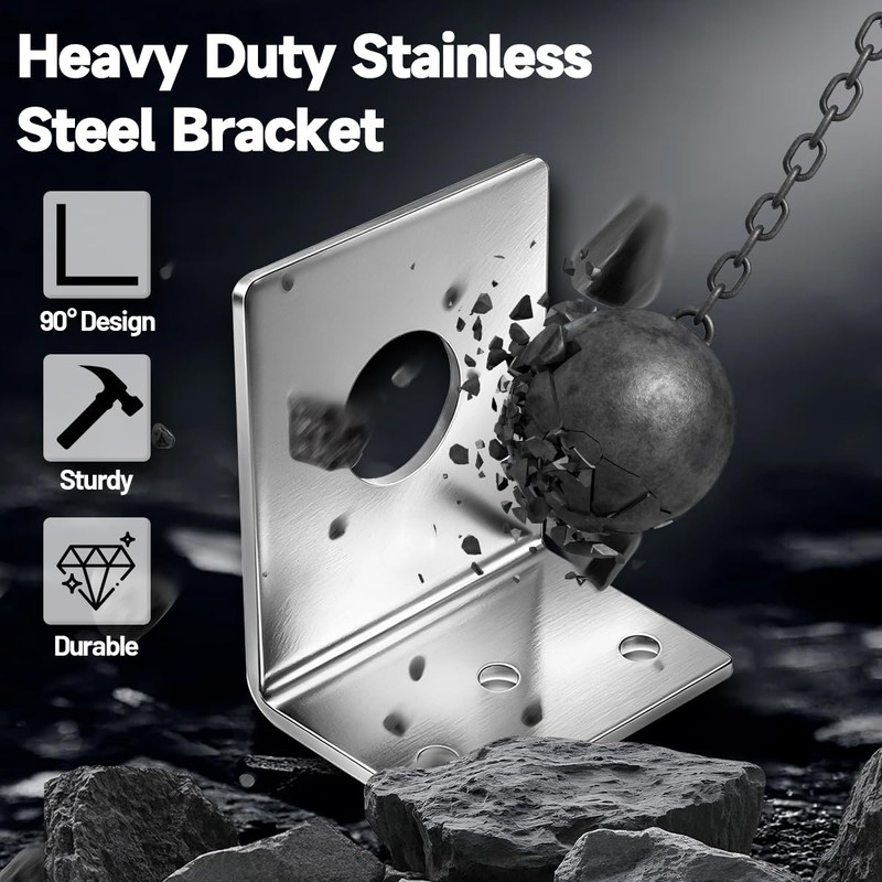 NMO Antenna Mount L-Bracket 5/8'' Hole 304 Stainless Steel Mobiles