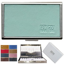 GC Stainless Steel Case for Sticks Terea Heets Iluma Prime One Originals Accessories with Genuine Leather Cases Compatible with IQOS (Light Blue)