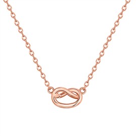 PAVOI 14K Rose Gold Plated Infinity Necklace | Bridesmaids Gifts | Rose Gold Necklaces for Women