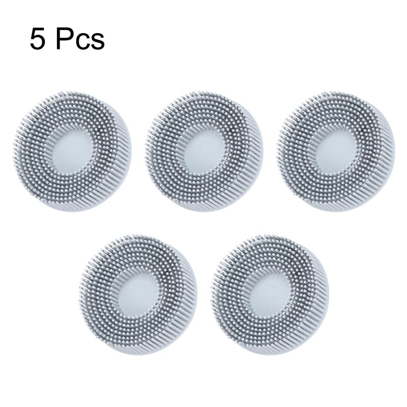 HARFINGTON 5pcs 3" 120 Grit Diamond Abrasive Brush Discs, White,