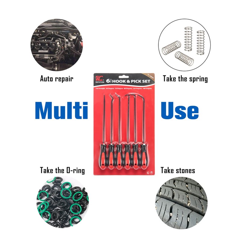 ROTATION Extra Long Precision Hook and Pick Set, 6-Piece Set,
