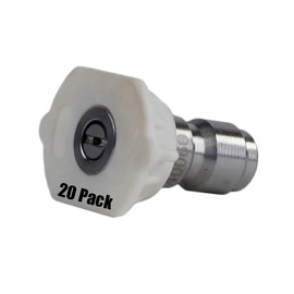 20 Pack of Erie Tools 6.0 Stainless Steel Orifice 40 Degree 1/4in. Quick Connect 4000 PSI High Pressure Washer Spray Nozzle Tips
